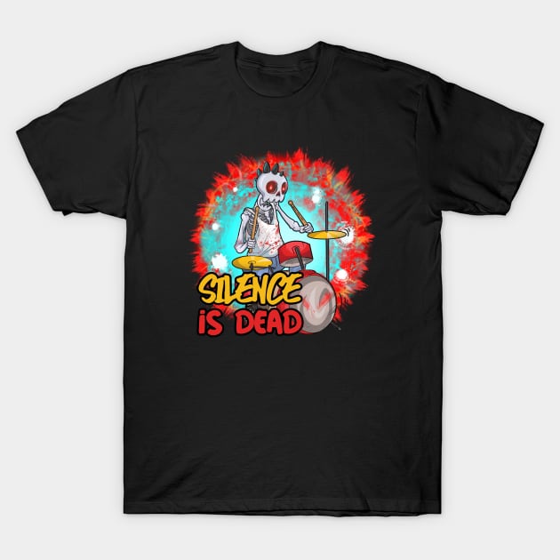 Metal Head Silence is Dead Skull T-Shirt by Trendy Black Sheep